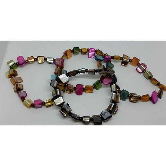 BUNDLE lot 4 shell bracelets boho layering stackable - Picture 2 of 2